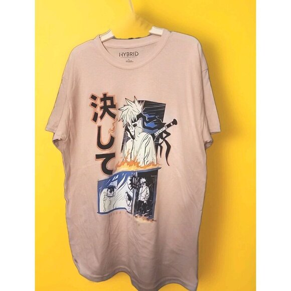 NARUTO MENS NEVER SURRENDER T SHIRT LARGE A115 EXCELLENT NEW ANIME NICE SZ L - Picture 3 of 5